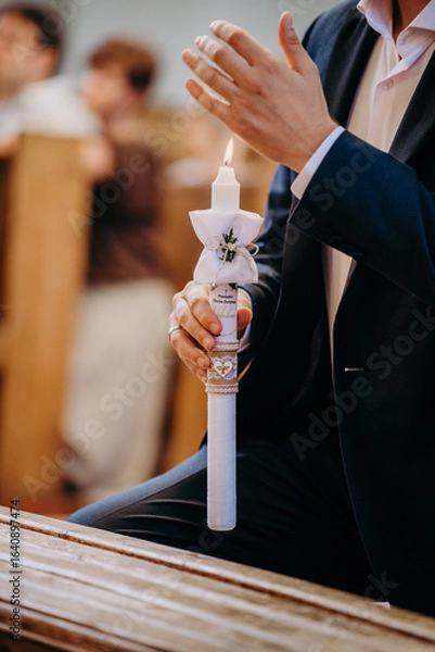 Fototapeta Chrzest święty, zbliżenie na świece
