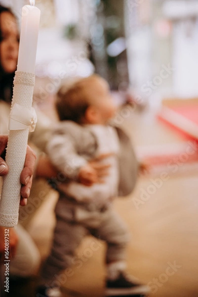 Fototapeta Chrzest święty, zbliżenie na świece