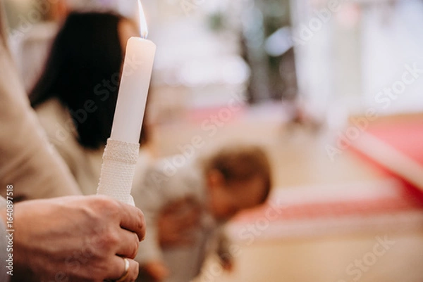 Fototapeta Chrzest święty, zbliżenie na świece