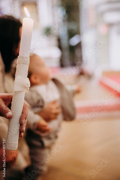Fototapeta Chrzest święty, zbliżenie na świece