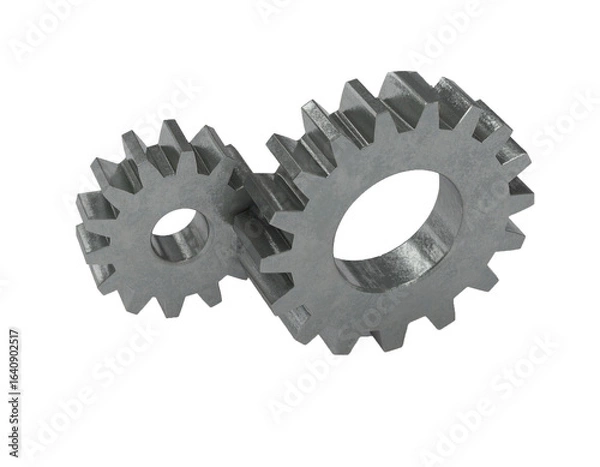 Fototapeta Metal Gear Wheel Isolated on White Background