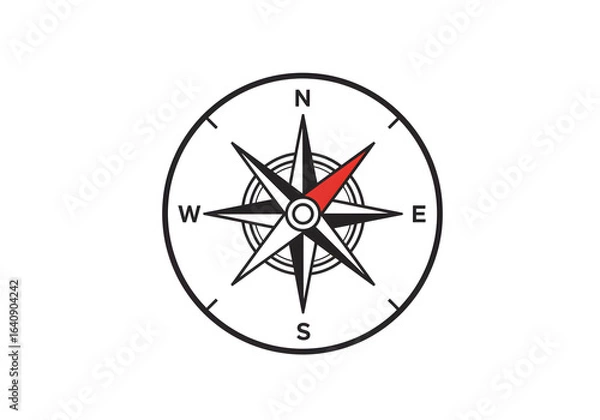 Fototapeta Navigate your journey with this classic compass design, pointing the way forward.