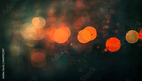 Fototapeta Ciepłe, abstrakcyjne tło bokeh. Rozmyte światła miasta w nocy, tworzące wyjątkowy nastrój. Idealne na imprezę lub celebrację.