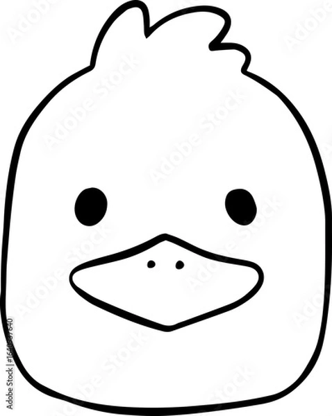 Obraz Cute Chick Head Doodle Drawing