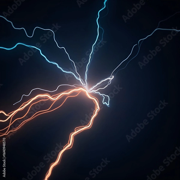 Obraz Dynamic light streaks dark abstract background