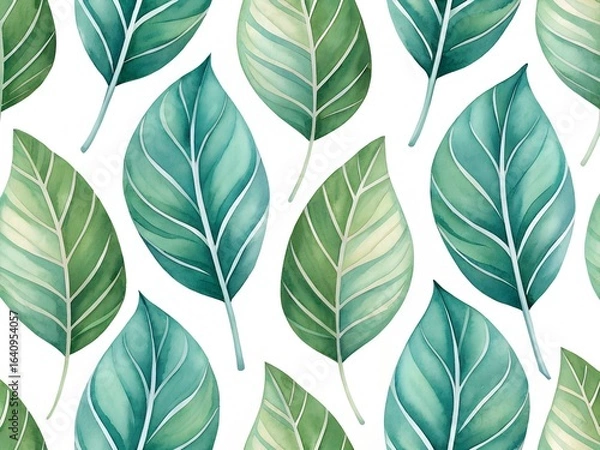 Obraz  Watercolor Greenery Wreaths and Botanical Leaf Branches Collection