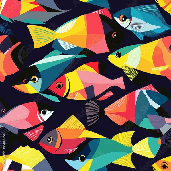 Fototapeta Seamless Pattern with Fish