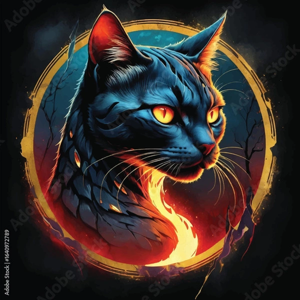 Fototapeta Black Cat Vector Design