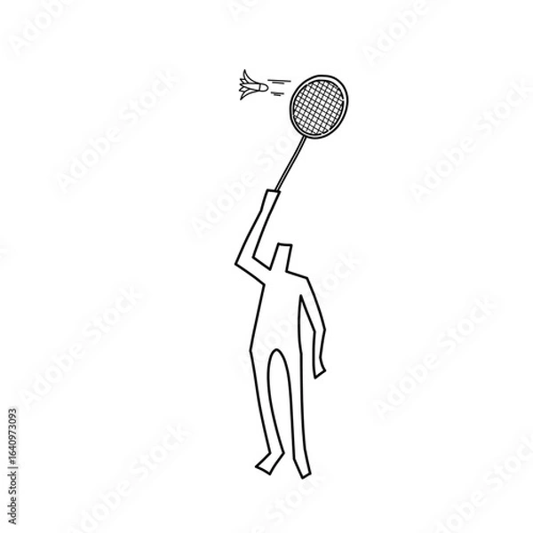 Obraz Doodle art of man is playing badminton