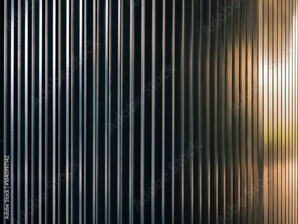 Fototapeta Metal pattern Architecture details wall facade shade lighting reflect