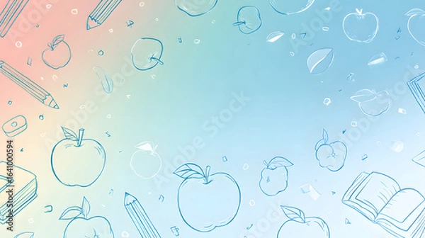 Obraz Flat Pastel Vector Banner Background with Soft Lines