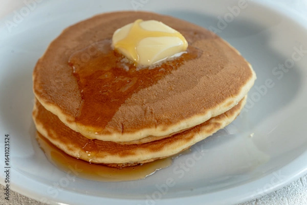 Obraz 白い食器に乗ったホットケーキ