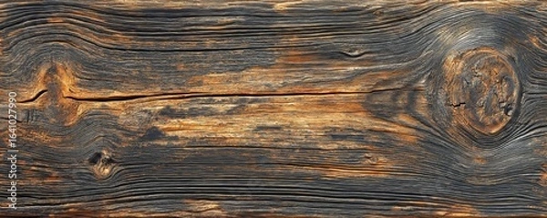 Fototapeta Old grunge dark wooden texture, focusing on the rich brown tones and intricate patterns of weathered wood, ideal for vintage or rustic aesthetics, Generative AI