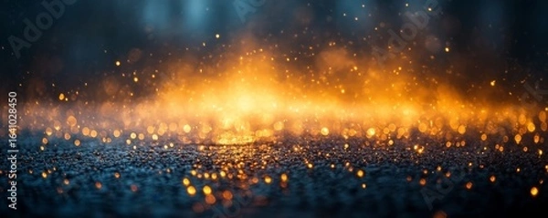 Fototapeta Fog in a spooky forest illuminated by moonlight, adding an ethereal and ghostly element to the scene with abstract bokeh effects, Generative AI