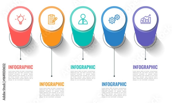 Fototapeta infographics timeline 5 process template	