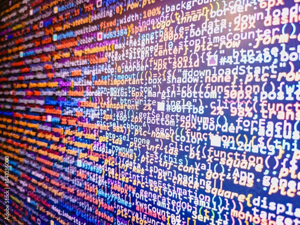 Obraz Computing, cyberspace , future and innovation concept. Knitted polyethylene mesh background, sun protection material that creates shade danger of solar overheating concept