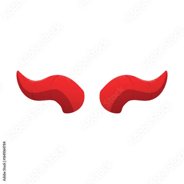 Fototapeta Minimalist Devil Horns Digital Illustration