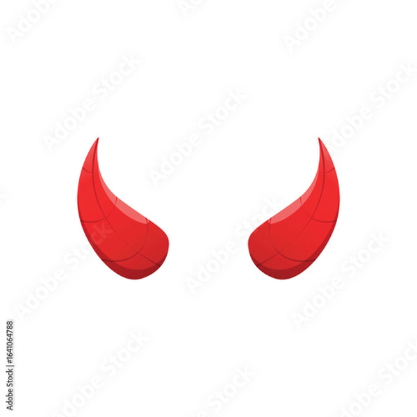 Fototapeta Realistic Red Devil Horns Vector Art