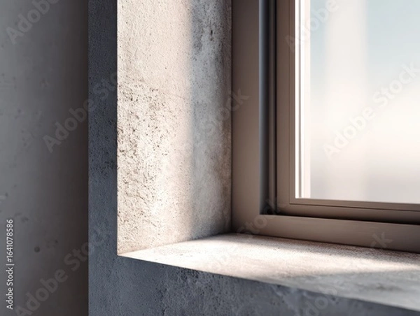 Obraz Sunlight on a Concrete Window Sill