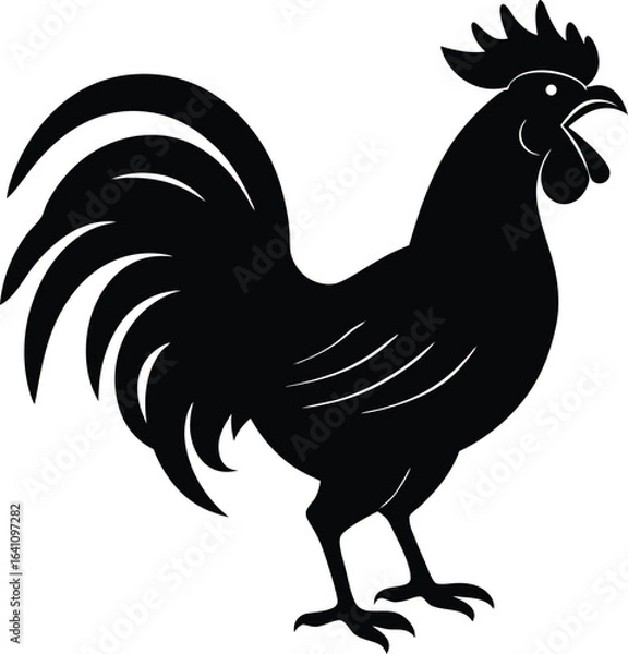 Obraz Rooster Vector Silhouette Art Icon