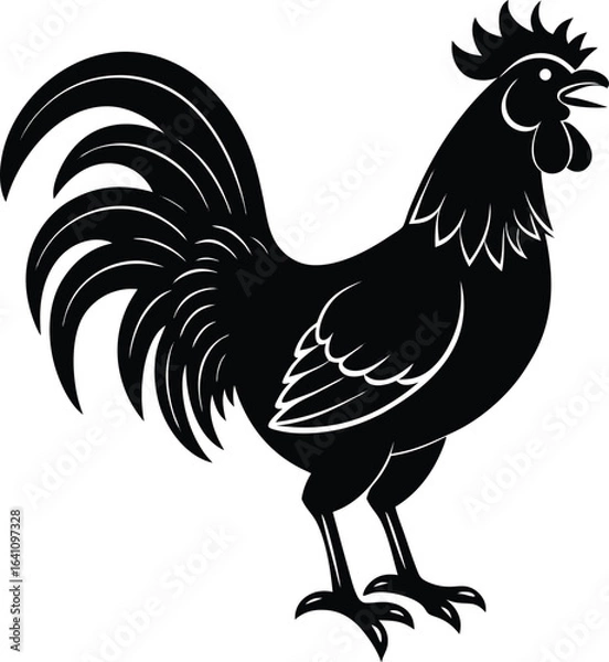 Obraz Rooster Vector Silhouette Art Icon