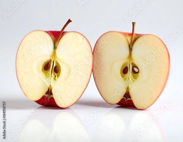 Fototapeta Two halves of a red apple (1)