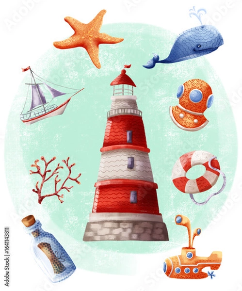 Obraz Summer illustration set