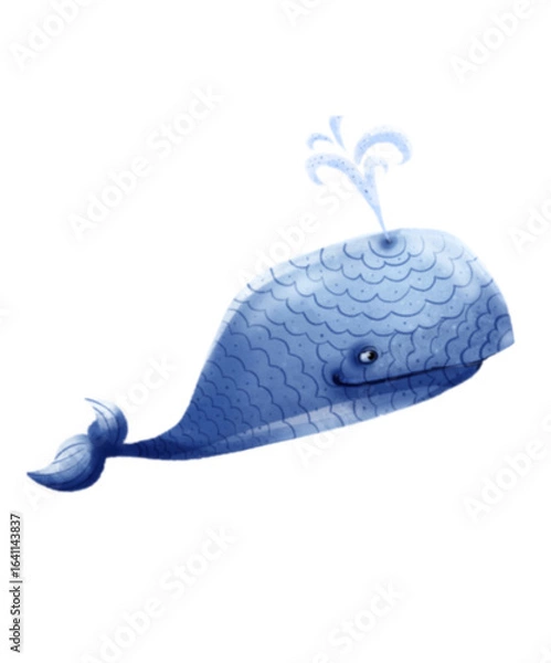 Obraz Summer blue whale illustration