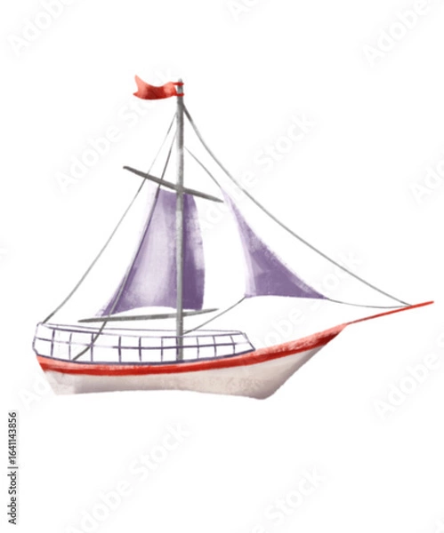 Obraz Summer sailboat illustration