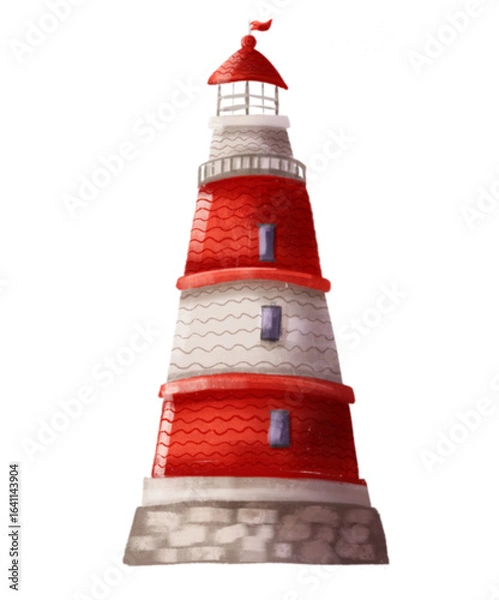 Obraz Summer lighthouse illustration
