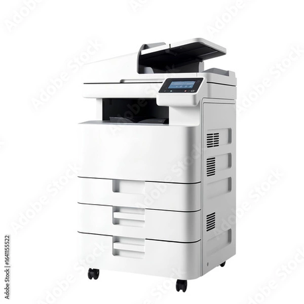 Fototapeta Photo of photocopy machine printer isolated on transparent background