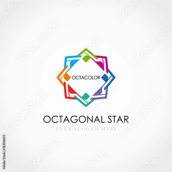 Obraz Octagonal Star Logo, Flower colorful logo