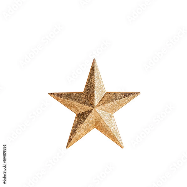 Fototapeta Gold Star Isolated Object on Transparent Background
