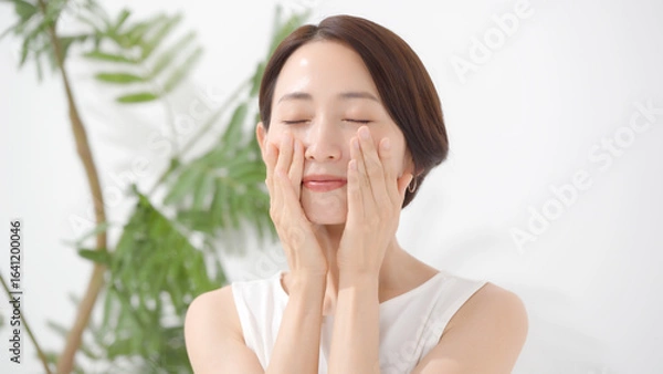 Fototapeta 女性　スキンケア ビューティー