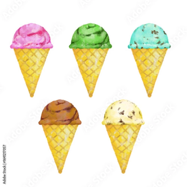 Obraz アイスクリーム　手描き　おしゃれ