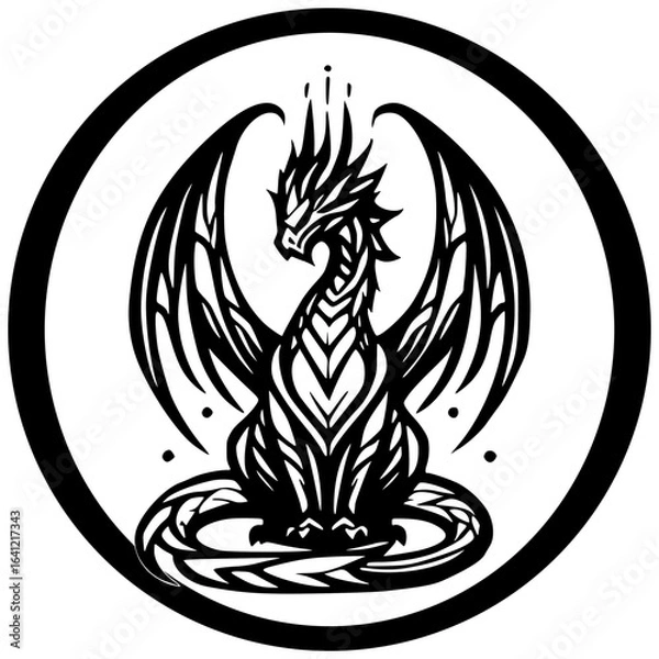 Obraz background ilustration dragon vector 