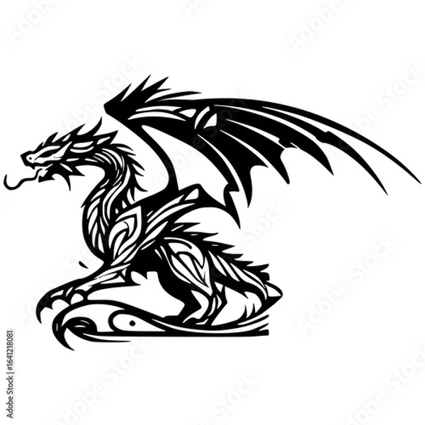 Obraz background ilustration dragon vector 
