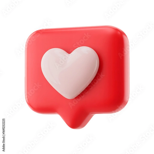 Fototapeta Red social media like heart icon isolated on transparent background
