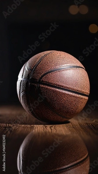 Obraz Basketball on dark surface