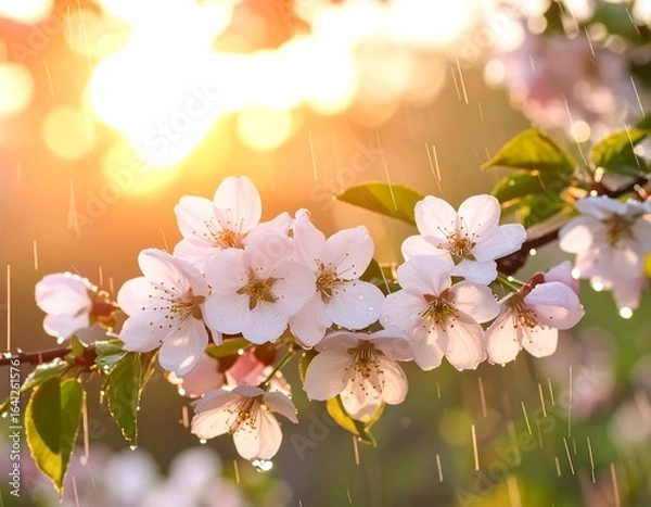 Obraz Blossoms in Spring Rain