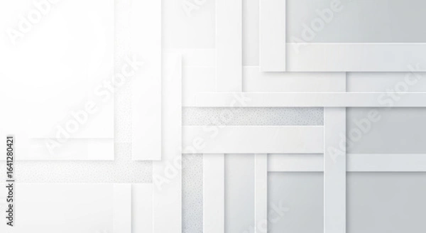 Obraz Abstract white geometric background with layered rectangles and subtle textures