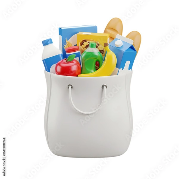 Fototapeta paper bag with groceries