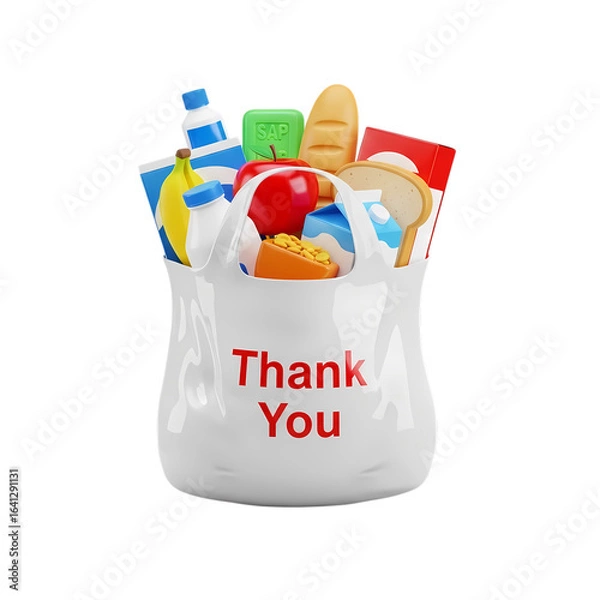 Fototapeta paper bag with groceries