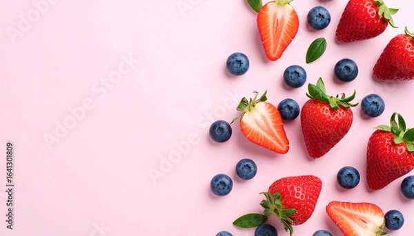 Fototapeta いちご&ブルーベリー