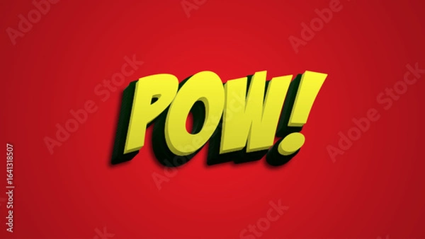 Obraz Bold yellow Pow text on red