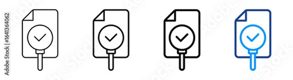 Fototapeta Verification Icon Multiple Outline Collection Set