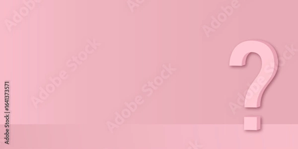 Obraz Pink question mark in front of pink color wall background