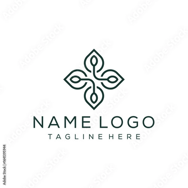 Obraz simple leaves pattern logo design vector