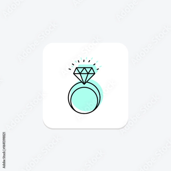 Obraz Diamond ring icon, ring gift, 