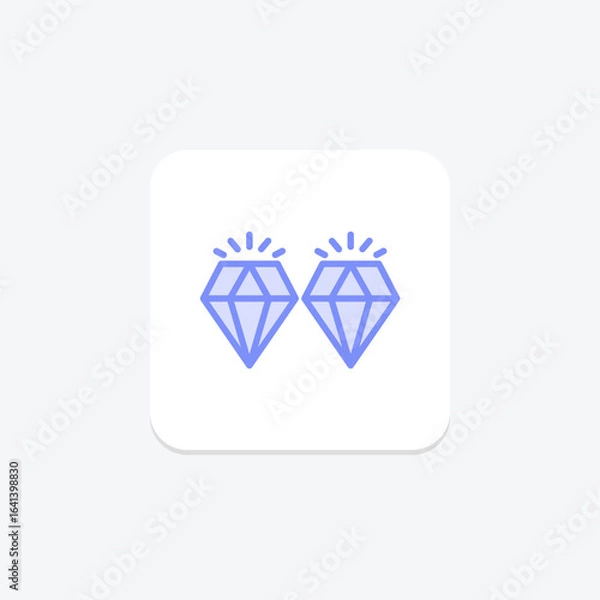 Obraz Diamond Stud Earrings, vector, pixel perfect, illustrator file